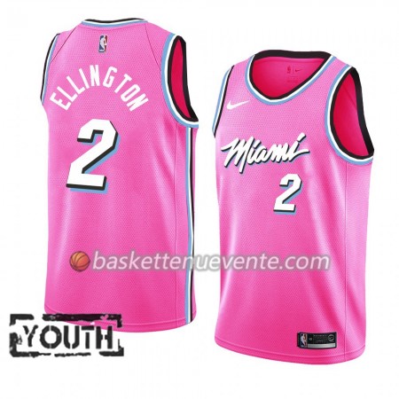 Maillot Basket Miami Heat Wayne Ellington 2 2018-19 Nike Rose Swingman - Enfant